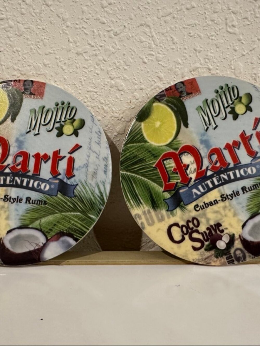 Set of 2 Ceramic Coasters Mojito Marti